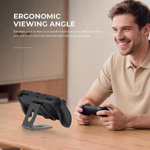 Desktop Stand Compatible with ROG Xbox Ally/Ally X/PlayStation Portal/Steam Deck/ROG Ally/X/Switch 2,Desktop Handheld Game Console Holder with Anti-Slip Silicone Pad (Black) in Kuwait