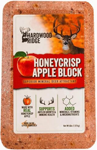Deer Salt Lick Block, Made with Real Honeycrisp Apple – Wildlife Long-Lasting Attractant – Natural Feed with Essential Minerals for Antler Growth & Herd Health – 4 lb in Saudi Arabia