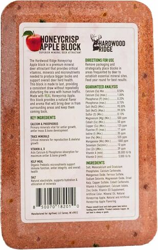 Deer Salt Lick Block, Made with Real Honeycrisp Apple – Wildlife Long-Lasting Attractant – Natural Feed with Essential Minerals for Antler Growth & Herd Health – 4 lb in Saudi Arabia