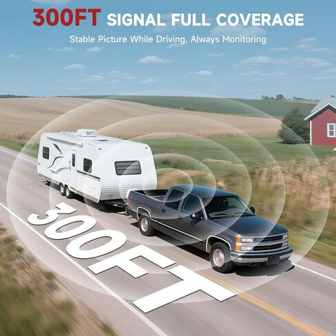 Wireless Backup Camera - Rv Backup Camera with HD 7" Monitor - Dual Back Up Camera Systems for Truck - IP69 Waterproof Rv Camera with DVR, Night Vision for Rv, Truck, Trailer and Camper in Kuwait