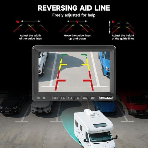 Wireless Backup Camera - Rv Backup Camera with HD 7" Monitor - Dual Back Up Camera Systems for Truck - IP69 Waterproof Rv Camera with DVR, Night Vision for Rv, Truck, Trailer and Camper in Kuwait