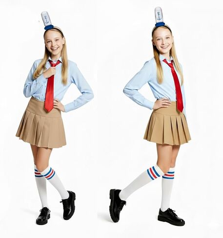 3Pcs Sailor Costume Accessories Set Include Headband with Anchor Cap, Neck Tie, Socks for Men Women Halloween Dress Up(blue set, average) in Saudi Arabia