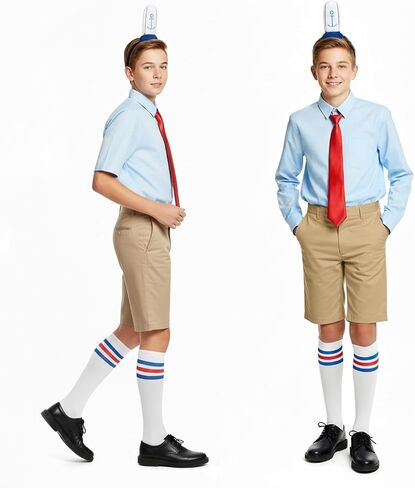 3Pcs Sailor Costume Accessories Set Include Headband with Anchor Cap, Neck Tie, Socks for Men Women Halloween Dress Up(blue set, average) in Saudi Arabia