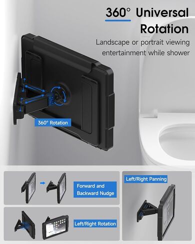 Mistriddle Waterproof Shower iPad Holder, 480° Rotation Retractable in Kuwait