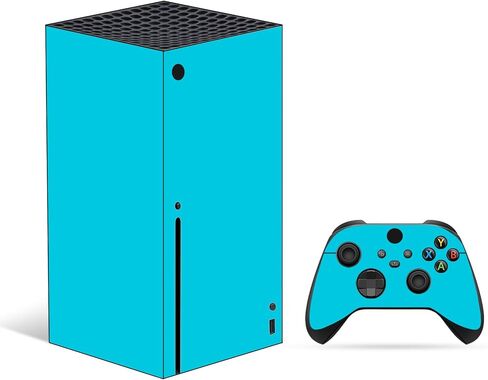غلاف جلدي متوافق مع Xbox Series X، مجموعة كاملة من ملصقات الفينيل الواقية لوحدة التحكم في الألعاب ووحدة التحكم (وردي) in Kuwait