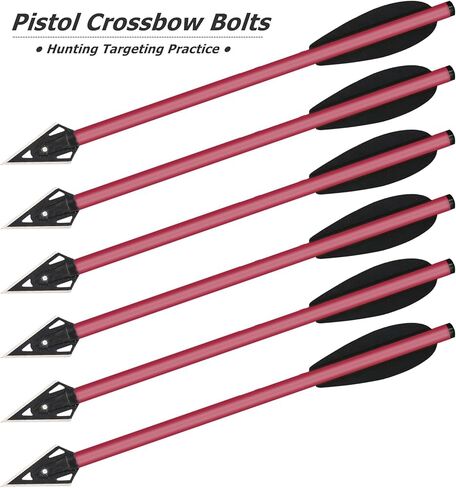 Mini Crossbow Bolts Aluminium Crossbow Arrows 6.3" Sharp Broadhead Tips Hunting Arrows for 50-80lbs Mini Crossbow Archery Pistol-Hunting Shooting Target Practice in Saudi Arabia