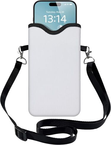 HAQuke Men Women Phone Sleeve Pouch Case Bag with Crossbody Strap/Neck Lanyard for iPhone 17/16/15 Pro Max, Air, 16/15 Plus, 16e; Black in Saudi Arabia