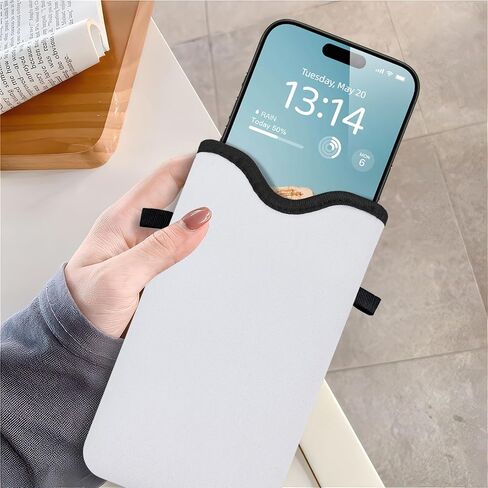 HAQuke Men Women Phone Sleeve Pouch Case Bag with Crossbody Strap/Neck Lanyard for iPhone 17/16/15 Pro Max, Air, 16/15 Plus, 16e; Black in Saudi Arabia