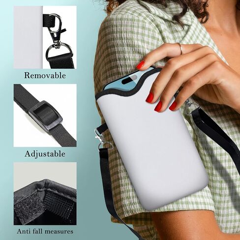 HAQuke Men Women Phone Sleeve Pouch Case Bag with Crossbody Strap/Neck Lanyard for iPhone 17/16/15 Pro Max, Air, 16/15 Plus, 16e; Black in Saudi Arabia