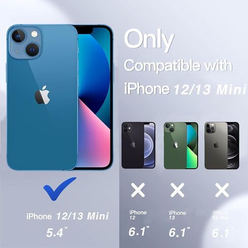 حافظة YmhxcY لهاتف iPhone 12 mini / 13 mini، مقاومة للصدمات والسقوط والغبار ومضادة للسقوط 3 في 1، حافظة هاتف متينة لحماية شديدة التحمل لهاتف Apple iPhone 12 mini/13 mini 5.4 بوصة أزرق/برتقالي in Kuwait