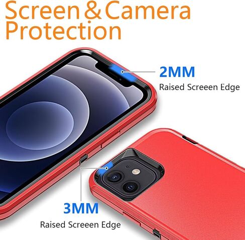 YmhxcY for iPhone 12 mini / 13 mini Case Shockproof Dropproof Dust-Proof Drop Proof 3-in-1 Durable Phone Case Heavy Duty Protection Phone Case Cover for Apple iPhone 12 mini/13 mini 5.4" Blue/Orange in Saudi Arabia