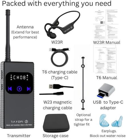 Waterproof Bone Conduction Bluetooth Push - to - Talk Receiver Headset, Supports Real-time Coach Communication, IPX8 Waterproof, 100-meter Reception Range in Saudi Arabia