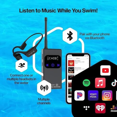 Waterproof Bone Conduction Bluetooth Push - to - Talk Receiver Headset, Supports Real-time Coach Communication, IPX8 Waterproof, 100-meter Reception Range in Saudi Arabia