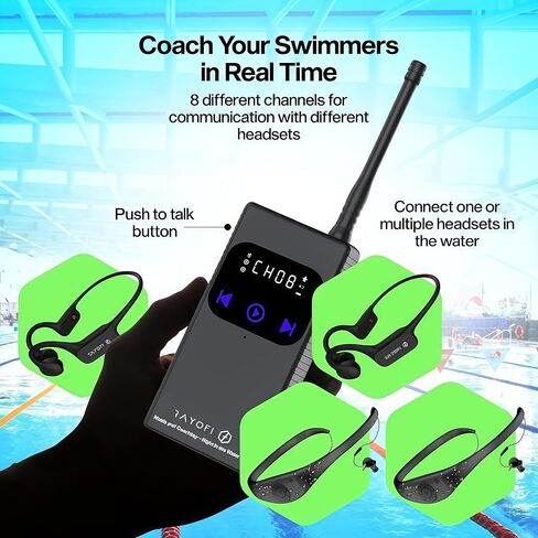 Waterproof Bone Conduction Bluetooth Push - to - Talk Receiver Headset, Supports Real-time Coach Communication, IPX8 Waterproof, 100-meter Reception Range in Saudi Arabia