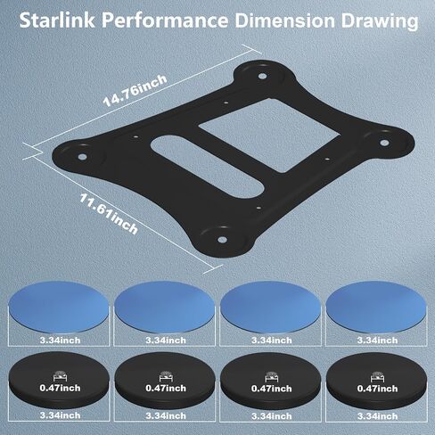 حامل مغناطيسي Starlink Performance Gen 3، حامل سقف متحرك للجيل 3 Starlink Flat Peformance Dishy يناسب RV، القارب، الخشب، المعدن، سقف السيارة من ألياف الكربون (أسود) in Saudi Arabia