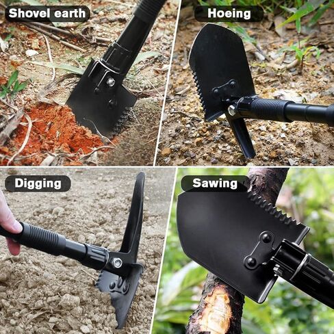 Durable Folding Shovel - Survival Shovel with Portable Bag for Camping Hiking Gardening Fishing & Emergencies in Saudi Arabia