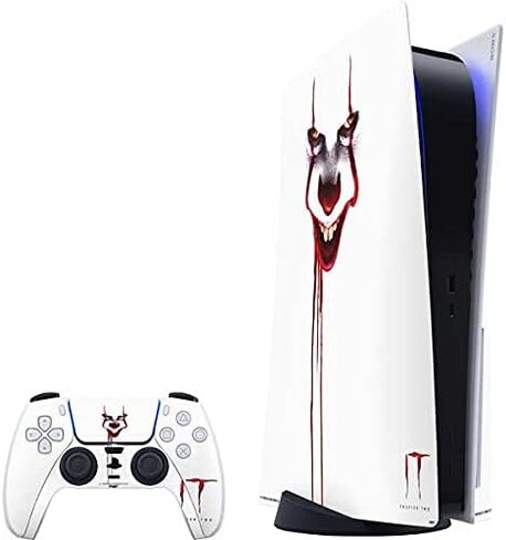 ملصق Skinit المخصص للألعاب متوافق مع حزمة PS5 - تصميم Warner Bros IT Volume 2 Pennywise Bloody المرخص رسميًا in Saudi Arabia