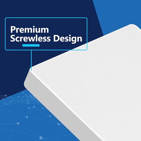LIDER Blank Wall Plate, Temperature and Impact Resistant, UL Listed, Polycarbonate Thermoplastic, Screwless Design, Matte Finish, Modern Upgrade, Midsize, 1-Gang, 4.88" x 3.11", White, 10 Pack in Saudi Arabia