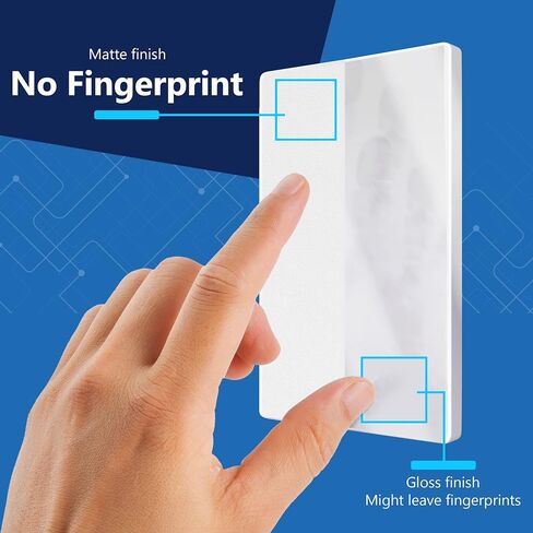 LIDER Blank Wall Plate, Temperature and Impact Resistant, UL Listed, Polycarbonate Thermoplastic, Screwless Design, Matte Finish, Modern Upgrade, Midsize, 1-Gang, 4.88" x 3.11", White, 10 Pack in Saudi Arabia
