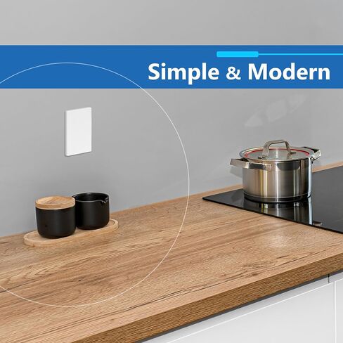 LIDER Blank Wall Plate, Temperature and Impact Resistant, UL Listed, Polycarbonate Thermoplastic, Screwless Design, Matte Finish, Modern Upgrade, Midsize, 1-Gang, 4.88" x 3.11", White, 10 Pack in Saudi Arabia