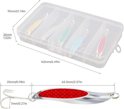 5pcs Fishing Lures Fishing Spoon, Spinning Spoon Hard Metal Spinner Baits Spinnerbait for Trout Bass Lures in Saudi Arabia