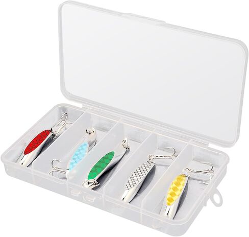 5pcs Fishing Lures Fishing Spoon, Spinning Spoon Hard Metal Spinner Baits Spinnerbait for Trout Bass Lures in Saudi Arabia