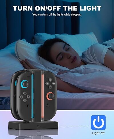 قاعدة شحن Switch 2 Joycon متوافقة مع وحدة تحكم Playstation 3 مع كابل شحن USB C، مفتاح مغناطيسي 4 في 1، ملحقات شاحن 2 مع مؤشر LED in Kuwait