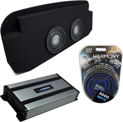Harmony Audio (2) HA-F104 Subwoofer Dual 10" Sub Box Bundle HA-A800.1 Amp Compatible with 2002-2013 Chevy Avalanche in Saudi Arabia