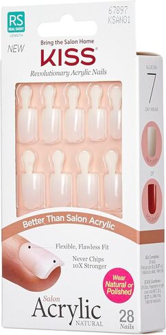 Kiss Salon Acrylic Nude Nails, KAN03, 28 Count in Kuwait