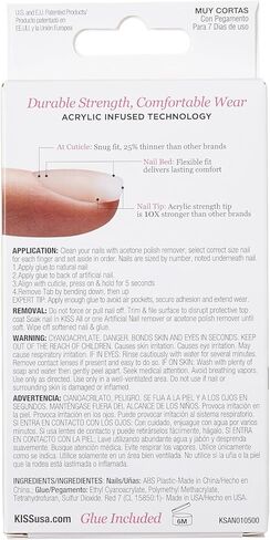 Kiss Salon Acrylic Nude Nails, KAN03, 28 Count in Kuwait