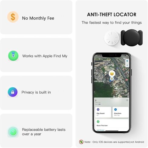 Tracker Device for Vehicles,1PCS Mini Hidden Car Tracker with Magnetic Case,No Monthly Fee Real Time GPS Car Tracker Works with Apple Find My (iOS Only),for Car/Person/Pet/Items (1PCS) in Kuwait
