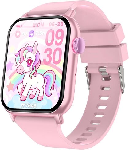 Smart Watch for Kids, 12 Puzzle Games HD Touch Screen Watches, Step Counter, Heart Rate and Sleep Monitor, Flashlight, Music Player,12/24 hr Educational Toys Birthday Gifts for Girls Ages 6-12 (Pink) in Saudi Arabia