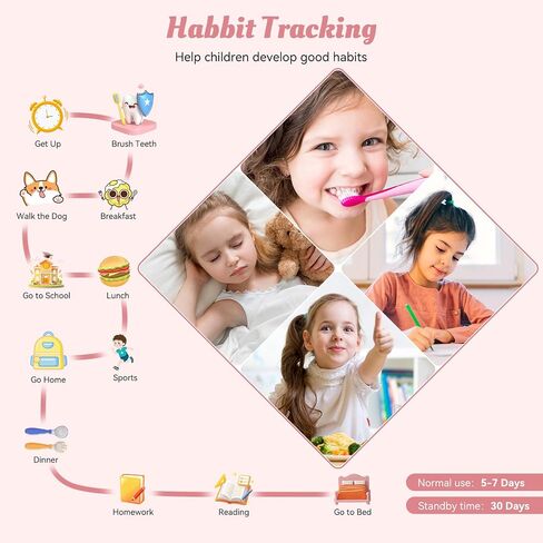 Smart Watch for Kids, 12 Puzzle Games HD Touch Screen Watches, Step Counter, Heart Rate and Sleep Monitor, Flashlight, Music Player,12/24 hr Educational Toys Birthday Gifts for Girls Ages 6-12 (Pink) in Saudi Arabia