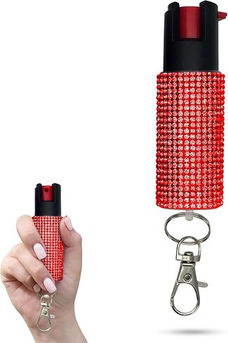 FURY Rhinestone Pepper Spray -12Ft Range, Max Strength, UV Dye Identifier, Anti-Leak & Anti-Misfire, Slidetop Trigger Key Ring, Multiple Color Options, Self-Defense Spray in Saudi Arabia