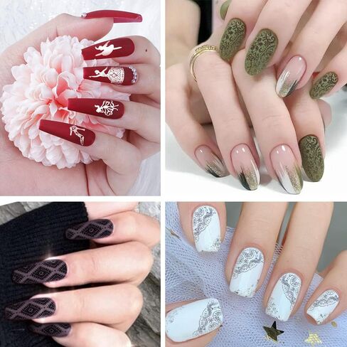 Biutee Nail Stamping Plates 5PCS Nail Stamping Polish Gel 8PCS Nail Stamper Set 1 Double Head Stampers with Scrapers Nail Art Stamping Kit Leaves Flowers Animal Template Image Plate in Saudi Arabia
