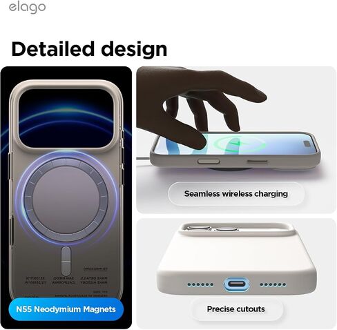 حافظة elago لهاتف iPhone 17 Pro Max، حافظة سيليكون مغناطيسية ممتازة، متوافقة مع MagSafe، مادة السيليكون السائل، غطاء واقٍ، مقاوم للصدمات، هاتف نحيف، 6.9 بوصة (حجري) in Saudi Arabia
