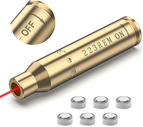 CVLIFE 5.56 223 Laser Bore Sight/350 LGND(9x43mm)/450 Bush Laser Bore Sight with ON/Off Switch and 2 Sets of Batteries, Red Laser Bore Sighter for Zeroing in Saudi Arabia