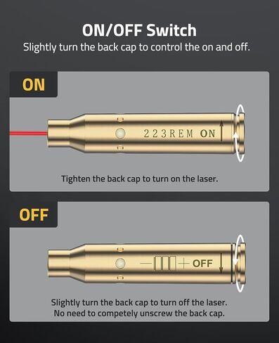 CVLIFE 5.56 223 Laser Bore Sight/350 LGND(9x43mm)/450 Bush Laser Bore Sight with ON/Off Switch and 2 Sets of Batteries, Red Laser Bore Sighter for Zeroing in Saudi Arabia
