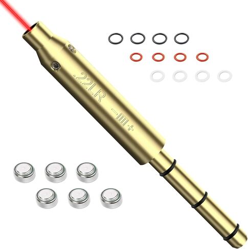 جهاز Boresighter بالليزر الأحمر لـ .22LR/9mm/.38spl/.308/.45ACP Cal، رؤية تجويف الليزر للأسطوانة النهائية، رؤية برميل الليزر أكثر سهولة في الملاءمة ودقة للمسدسات وبنادق الهواء للصيد in Kuwait