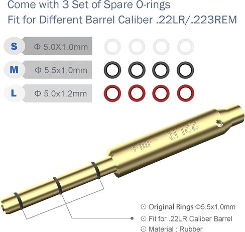 جهاز Boresighter بالليزر الأحمر لـ .22LR/9mm/.38spl/.308/.45ACP Cal، رؤية تجويف الليزر للأسطوانة النهائية، رؤية برميل الليزر أكثر سهولة في الملاءمة ودقة للمسدسات وبنادق الهواء للصيد in Kuwait