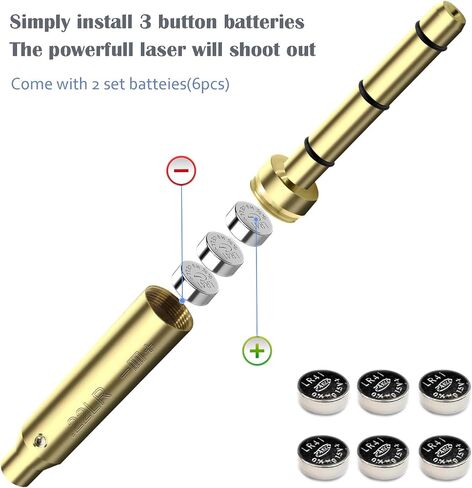 جهاز Boresighter بالليزر الأحمر لـ .22LR/9mm/.38spl/.308/.45ACP Cal، رؤية تجويف الليزر للأسطوانة النهائية، رؤية برميل الليزر أكثر سهولة في الملاءمة ودقة للمسدسات وبنادق الهواء للصيد in Kuwait