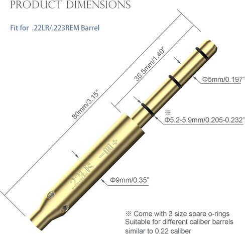 جهاز Boresighter بالليزر الأحمر لـ .22LR/9mm/.38spl/.308/.45ACP Cal، رؤية تجويف الليزر للأسطوانة النهائية، رؤية برميل الليزر أكثر سهولة في الملاءمة ودقة للمسدسات وبنادق الهواء للصيد in Kuwait