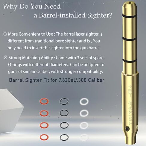 جهاز Boresighter بالليزر الأحمر لـ .22LR/9mm/.38spl/.308/.45ACP Cal، رؤية تجويف الليزر للأسطوانة النهائية، رؤية برميل الليزر أكثر سهولة في الملاءمة ودقة للمسدسات وبنادق الهواء للصيد in Kuwait