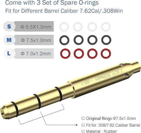 جهاز Boresighter بالليزر الأحمر لـ .22LR/9mm/.38spl/.308/.45ACP Cal، رؤية تجويف الليزر للأسطوانة النهائية، رؤية برميل الليزر أكثر سهولة في الملاءمة ودقة للمسدسات وبنادق الهواء للصيد in Kuwait