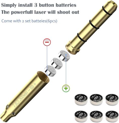 جهاز Boresighter بالليزر الأحمر لـ .22LR/9mm/.38spl/.308/.45ACP Cal، رؤية تجويف الليزر للأسطوانة النهائية، رؤية برميل الليزر أكثر سهولة في الملاءمة ودقة للمسدسات وبنادق الهواء للصيد in Kuwait