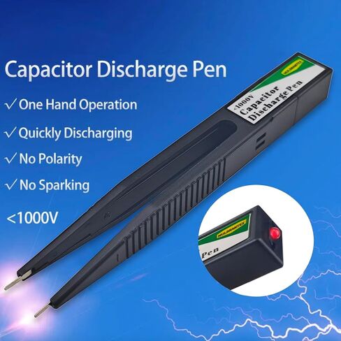 1000V Capacitor Discharge Pen, High Voltage Electronic Discharge Tool with LED Indicator, Compact, Ergonomic, Polarity-Free, Fast Discharging, Safe for Capacitor Maintenance & Repairs in Saudi Arabia