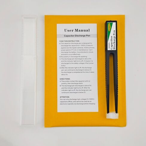 1000V Capacitor Discharge Pen, High Voltage Electronic Discharge Tool with LED Indicator, Compact, Ergonomic, Polarity-Free, Fast Discharging, Safe for Capacitor Maintenance & Repairs in Saudi Arabia