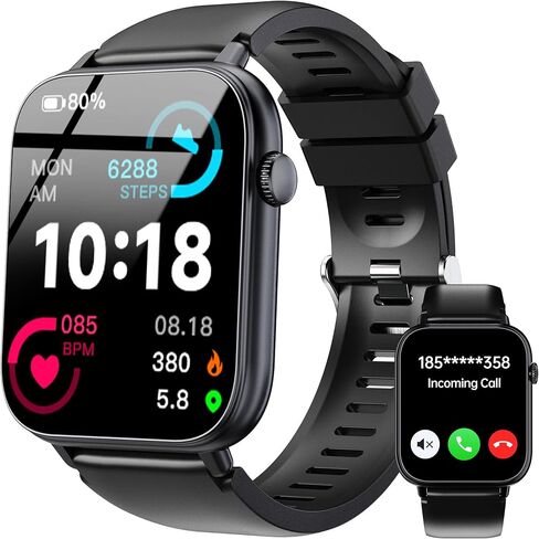 OUKITEL Smart Watch for Men Women, 1.83" HD Touchscreen Fitness Tracker, Bluetooth Notifications/Calls, IP68 Waterproof, 100+ Sport Modes, 24/7 Heart Rate & Sleep Monitor for iPhone Android iOS in Kuwait