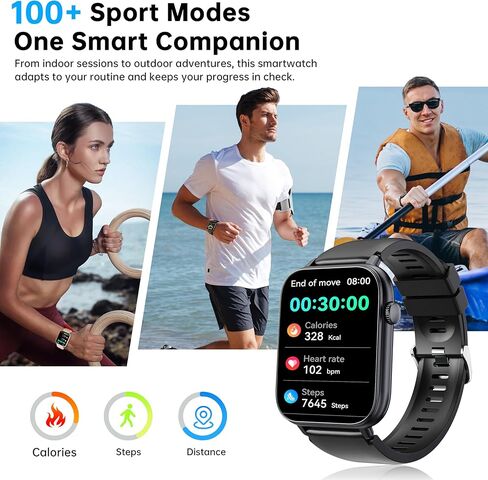 OUKITEL Smart Watch for Men Women, 1.83" HD Touchscreen Fitness Tracker, Bluetooth Notifications/Calls, IP68 Waterproof, 100+ Sport Modes, 24/7 Heart Rate & Sleep Monitor for iPhone Android iOS in Kuwait
