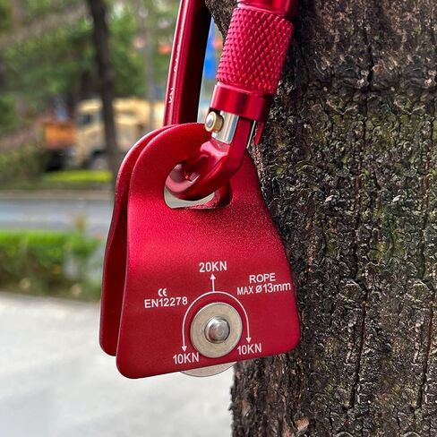 TRIWONDER 20kN Micro Climbing Pulley, Bearing Mobile Sheave Aluminum Fixed Eye Rock Rope Pulley for Rigging Lifting Hitch Tending in Saudi Arabia